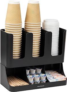 Mind Reader Organizer of cups and condiments at 6 depths - 13.5 x 4.30 x 12 inches - Upright6blk.. No hassle, just shopping — DIAYTAR Nigeria delivers in under 8 days.