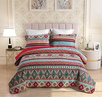 King Size Bohemian bedding cover duvet patchwork in red and blue printed cotton.. Fast, affordable, and reliable — that’s the DIAYTAR Nigeria experience.