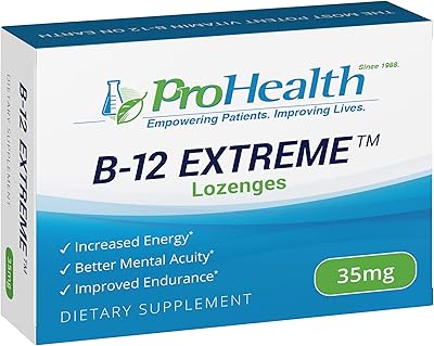 Prohealth B-12 Extreme (35 mg, 30 pastilles) Vitamin B12 High power | methylcobalamine, dibencozide, cyanocobalamine, hydroxocobalamine | Boost energy, mood, concentration and clarity | caffeine.. DIAYTAR NIGERIA connects you with endless possibilities through our affordable e-commerce platform.
