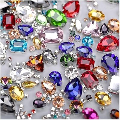 (mixed colors) - Shop sewing on rhinestones, 130 pieces of metal back rhinestones to sew on rhinestones, mixed shapes for fashion clothes, dress, earrings, belt, shoes.. DIAYTAR NIGERIA brings the marketplace to every Nigerian home with affordable prices and quick delivery.
