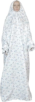 Islamic pink prayer prayer set for women, hijab ensemble a room, sweet prayer dress, hijab and abaya, white, decorated with flowers.. DIAYTAR NIGERIA: Your one-stop e-commerce destination with affordable prices and nationwide delivery in 5-8 days.