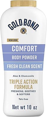 Gold Bond Ultimate Comfort 10 oz body powder (3), aloe vera and chamomile formula without talc formula and chamomile.. DIAYTAR NIGERIA: Your affordable gateway to thousands of products delivered within a week.