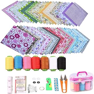 50 pieces of artisanal fabric of 4 "x 4", batch of patchwork fabric, squares of short -cut short -cut with sewing kit for artisanal diy pattern.. Why wait? Get your order in 5–8 days with DIAYTAR Nigeria.