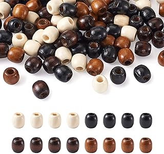 Yakdon wooden pearls, 400 pieces of wooden pearls with large hole, 4 colors, natural wood wire for macrame, rosary, bracelets, jewelry.. Experience the power of choice with DIAYTAR NIGERIA's extensive catalog delivered within the week.