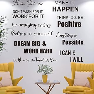 10 pieces of inspiring wall stickers, large wall stickers positive motivation for bedroom decoration, color black.. Experience the ultimate in shopping convenience with DIAYTAR NIGERIA's vast catalog and 5-8 day delivery.