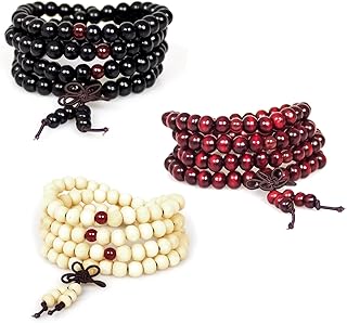 3 pieces Men Women Buddhist 108 Prayer Pearls Mala Bracelet in natural sandalwood 8mm Wood Elastic Elastic collar.. Shop like never before with DIAYTAR NIGERIA's comprehensive marketplace and budget-friendly shipping.