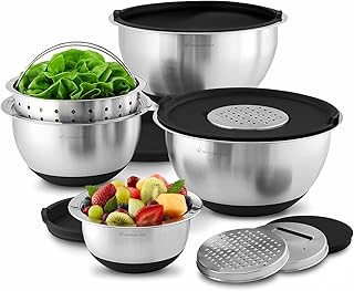 Wolfgang Puck Ensemble of 12 bowls to mix in stainless steel with background.. DIAYTAR NIGERIA: Where smart shoppers find everything they need at prices they can afford.