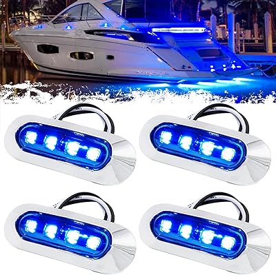 BSIQT LED lights Waterproof 3.8 inch Lighting Interior of Marine Boat Boat Pont Lighting Lighting Back cabin for Navigation Boat Kayak Salt Ships 12V 24V (Blue, 4 rooms).. Discover endless shopping possibilities at DIAYTAR NIGERIA, with budget-friendly prices and reliable delivery.