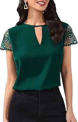 Elegant blouse in contrasting color lace with short sleeves and lock hole for women.. Discover the perfect balance of selection and value with DIAYTAR NIGERIA's nationwide delivery service.