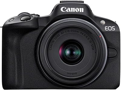 Camera without cannon mirror eos R50, black and RFSS lens 18-45 mm F4.5-6.3 IS STM.. Shop with intention at DIAYTAR NIGERIA, offering thousands of products delivered nationwide in days.