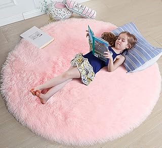 Jafest round carpet, soft round carpet for children's bedrooms, fur carpet for teenage bedroom, fur carpet for children's bedrooms, plush dorm carpet, cute child's bedroom decoration (120 x 120 cm pink) .... DIAYTAR NIGERIA: Where every shopping need is met with affordable prices and timely delivery.
