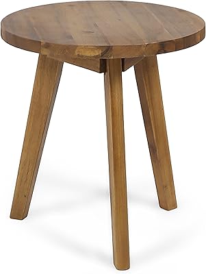 Acacia wooden side table, dark gray finish.. DIAYTAR NIGERIA revolutionizes online shopping with competitive prices and reliable 5-8 day delivery.