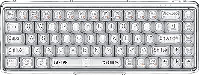 Lavri 1% transparent wireless mechanical keyboard 65% with 68 integrated Bluetooth/USB wire keys, white LED backlight, USB C, transparent keys, keys and chassis for Mac, Windows and PC.. DIAYTAR NIGERIA brings the marketplace home to you with affordable prices and delivery in 5-8 days.
