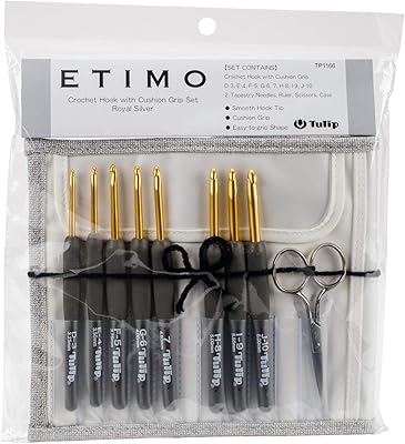 Tulip Needle Company Etimo Set of hooks, aluminum, royal silver, matching sizes.. Shop from anywhere in Nigeria and receive your DIAYTAR purchases at affordable prices within a week.