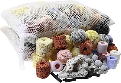 2 packages/set of filter media for 12 in 1 aquarium mixing filter media for organic aquarium balls, biological filter media for pond with net bag applicable to fresh water and sea water (500 g x 2 packages/total 1 kg).. DIAYTAR NIGERIA: Connecting Nigerians with their needs through affordable prices and 5-8 day shipping.