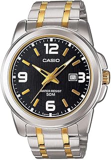 Casio watch for men with black dial and metal bracelet, MTP-1314SG-1AVDF model.. DIAYTAR NIGERIA combines extensive product options with budget-friendly prices, delivered in 5-8 days.