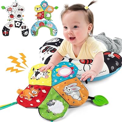 AM Anna Time pillow toys, Baby toys with high black and white contrast, Montessori sensory toys with 2 sides with crumpled paper and teeth rings, crawling toy for newborn, sweet toy for baby from 0 to 12 months.. Discover why millions choose DIAYTAR for affordable online shopping with delivery in just 5-8 days.