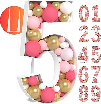 Large 3 -foot figures - Balloon frame number 5 easy to assemble - Mosaic numbers for balloons - Large figures perfect for festive decorations.. Online shopping made simple and affordable — DIAYTAR Nigeria.