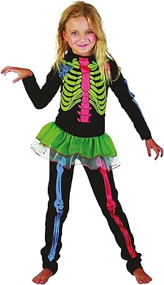 Bristol novelty skeleton design costume for girls, multicolored CC221 | For children | Multicolored accessory, age 8-10 years.. DIAYTAR NIGERIA: Where quality products become affordable with our nationwide shipping service.