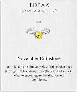 Philip Jones November (Topaz) Ring adjustable on an Austrian crystal quote card.. DIAYTAR NIGERIA delivers on convenience and affordability with our reliable nationwide shipping.