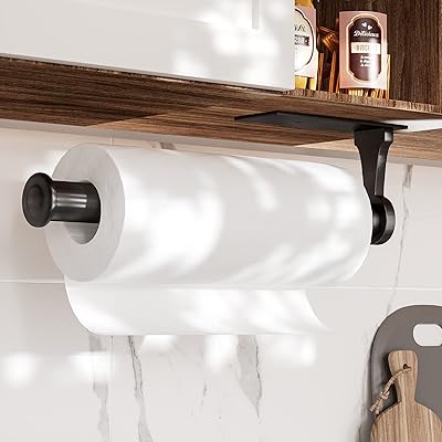 Wekis black paper towel rack under cabinet, adhesive paper towel rack, kitchen paper towel rack, thick and durable luxury wall rack.. Shop electronics, clothes, and everything in between on DIAYTAR Nigeria.