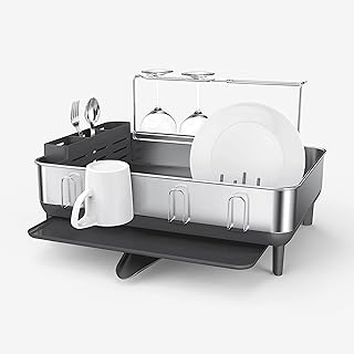 Simplehuman kitchen dishwashing draftsman with rotary nozzle, stainless steel frame resistant fingerprints, gray plastic, 2022 model.. DIAYTAR NIGERIA: Simplifying access to thousands of products with affordable nationwide shipping.