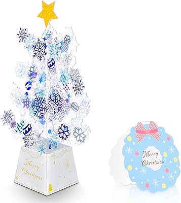 3D Christmas pop-up cards with snowflake motif, golden star and Christmas tree for children, friends, family and Christmas gifts.. Shop with confidence at DIAYTAR NIGERIA, offering extensive product variety with nationwide delivery.