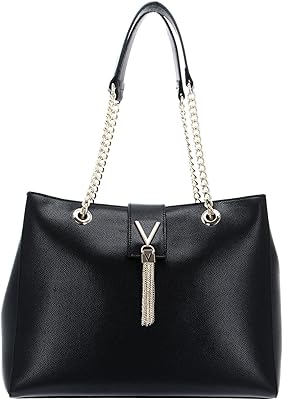 Divina de Valentino, black/gold shoulder bag, VBS1R405G 574, 574.. Experience shopping freedom with DIAYTAR NIGERIA's vast selection and 5-8 day nationwide delivery service.