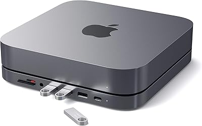 HUB SATESHI USB C - HUB and aluminum support of type C - USB -C data port, micro/SD card reader, USB 3.0 port, headphone jack - for Mac Mini M2, M1, Mac Studio, Mac Mini 2020 and 2018 (Sideral gray).. Your budget-friendly online marketplace, DIAYTAR NIGERIA delivers a world of products in just 5-8 days.