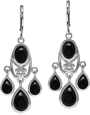 Silvershake earrings in natural black onyx in sterling 925 silver, sterling silver, onyx.. Browse endless categories on DIAYTAR Nigeria — your items delivered in just days.