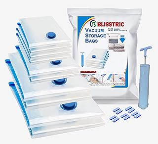Blisstric vacuum storage bags - 10 space savings package - 2 (80x100 cm), 2 (60x80 cm), 2 (50x70 cm), 4 (40x60 cm) reusable storage bags with suction pump for packaging, clothing, blankets, pillows, trip.. DIAYTAR NIGERIA makes online shopping accessible with our comprehensive platform and prompt delivery service.