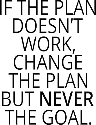 My vinyl story wall sticker "If the plan does not work, change but never target" Inspiring and motivating sticker for the decoration of the office, the classroom or the gym.. DIAYTAR NIGERIA connects you with what you need at prices you'll love, delivered within 8 days.