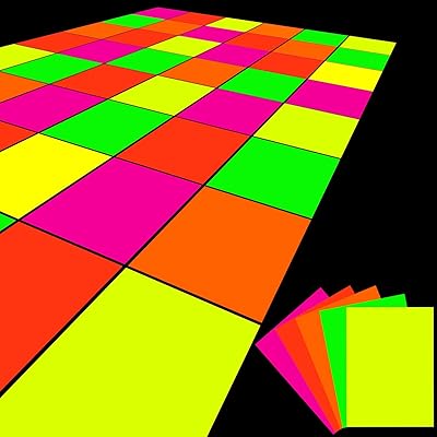 20 brilliant neon papers in the dark for an interactive UV fluorescent dance floor for birthday and wedding party supplies, 5 colors.. Your shopping journey simplified with DIAYTAR NIGERIA's vast selection and budget-friendly shipping.