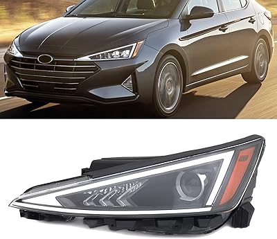 Motor Vans Club Spare headlights set for Hyundai Elantra Sedan 2019 2020 with transparent lens for the left driver side.. Experience budget-friendly shopping at DIAYTAR NIGERIA, Nigeria's premier online marketplace with quick delivery.