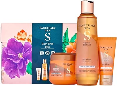 Sanctuary Spa Bath Time Bliss Gift box for women, birthday, Christmas, vegan and without cruelty to animals, 430 ml, multicolored.. DIAYTAR NIGERIA brings quality products to every corner of Nigeria at prices everyone can afford.