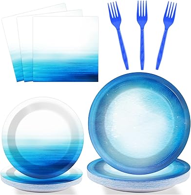 Weuven 96 pieces of Ocean and sea festive dishes set and sea supplies on the theme of the ocean table decorations under the sea for baby shower paper plates, napkins and birthday party for 24 guests.. Shop smarter with DIAYTAR Nigeria — from household essentials to electronics, we have everything you need. Plus, our delivery is fast, secure, and arrives between 5 and 8 days.