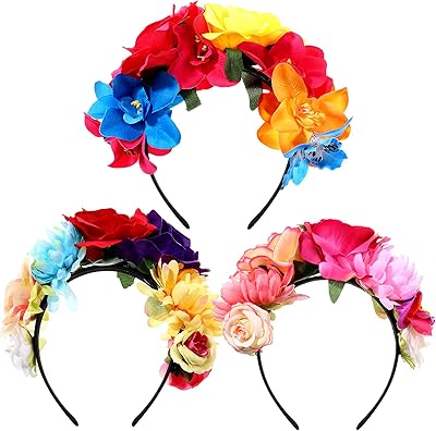 Mexican crown headband Rose Welpbond for Easter, costume and wedding party - 3 pieces.. The future of Nigerian shopping is here — DIAYTAR Nigeria.
