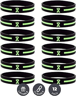 Silicone bracelets with green awareness tape (12 pieces) -.. Experience retail therapy without the financial stress at DIAYTAR NIGERIA's affordable e-commerce platform.