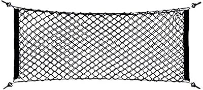 Car storage net/black car storage bag, size 110 x 60 cm, in nylon and plastic/storage net to place objects in the truck tray/storage net for luggage for cars and trucks.. DIAYTAR NIGERIA makes online shopping accessible with our budget-friendly prices and reliable shipping.
