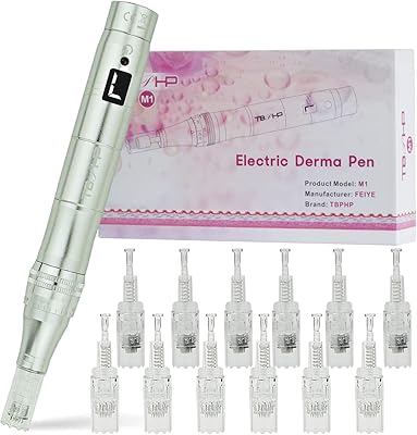 Professional Electric Derma Penma Kit TPHP M1 Home with 12 replacement cartridges - Trust skin care kit (silver).. DIAYTAR NIGERIA: Where smart shoppers find everything they need at prices they can afford.