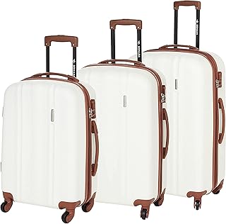 Stretching rigid travel bag with double zipper and anti -theft, white, set of 3.. Your complete e-commerce solution, DIAYTAR NIGERIA offers variety and value with nationwide shipping.