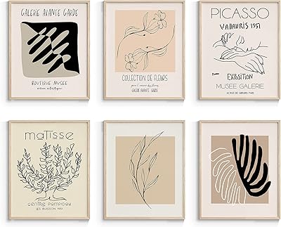 In Sim See Matisse posters and Picasso wall art impressions, minimalist aesthetic images for wall decoration, posters of the Matisse -sans Écadeur art gallery, 8 x 10 inches, Lot of 6.. DIAYTAR NIGERIA: Where every Nigerian finds affordable products delivered within the week.