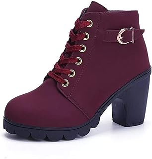 High heeled female boots - Martin style - lace boots and zipper loops for women.. Shop from our extensive catalog at DIAYTAR NIGERIA and enjoy doorstep delivery in just 5-8 days.