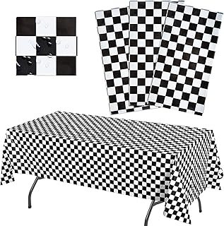 Annapolis black plastic tablecloth | Package of 3 - 54 "L x 108" L | Black and white disposable table tablecloth | Checkered flag tablecloth | Race party decor.. Experience shopping without limits at DIAYTAR NIGERIA, where affordability meets convenience in just days.