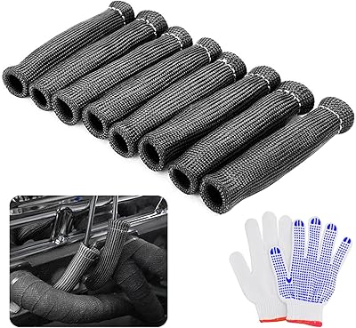 8 black ignition candle parts, start -up thermal protection, insulating sleeve, ignition candle wire boots 1200 ° F for truck car for BBC SBC 350 454 with pair of gloves.. DIAYTAR NIGERIA: Where every Nigerian finds what they need at prices they can afford, delivered promptly.