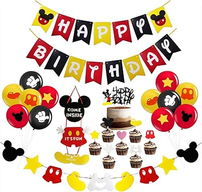 Supplies of Mickey Mouse Banner Bench Fête Decorations Decoration Panel Cake with 12.. DIAYTAR NIGERIA: Creating access to affordable products for every Nigerian with our swift delivery service.