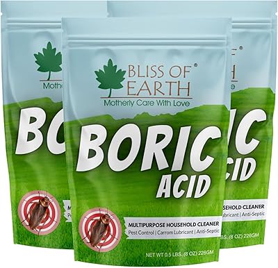 Bliss of Earth Acid Powder Boric 9.5 ml Multi-Usages kills cockroaches and ants, rice preservative and carambolus powder, 3 x 226 g (3) package (3).. DIAYTAR NIGERIA: Your one-stop e-commerce destination with affordable prices and nationwide delivery in 5-8 days.