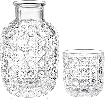 Lcormage Set of Vintage Vintage Water Lock of Bedside 15 Oz for bedroom night table, night water pitcher with glass cup, light water pitcher and glass juice pitcher, mouthwash set.. Shop millions of products across categories on DIAYTAR Nigeria — delivered right to your door.