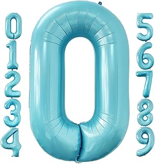 LOVER 40 inch light blue figure 0 Balloon Large size jumbo figures mylar Bébé Bleu leaf Balloons à Helium for birthday party decorations Diploma birthday Baby shower photo show.. Experience retail therapy without the financial stress at DIAYTAR NIGERIA's affordable e-commerce platform.