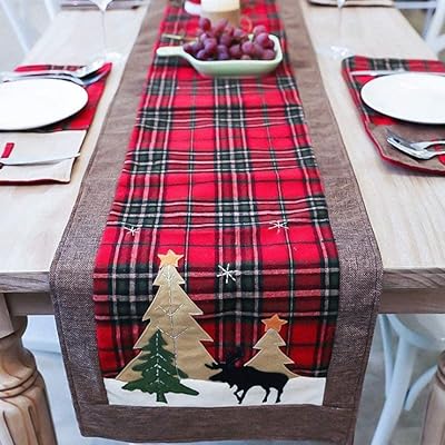 Gxzyy Christmas tablecloth in the shape of a tree and deer for family holidays, Christmas dinner table, Christmas table decoration (tree and deer).. DIAYTAR NIGERIA connects you with thousands of products at competitive prices, delivered within a week.